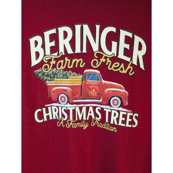 Beringer Christmas Trees 5XL Sweatshirt Gildan Vintage Truck - Picture 2 of 5